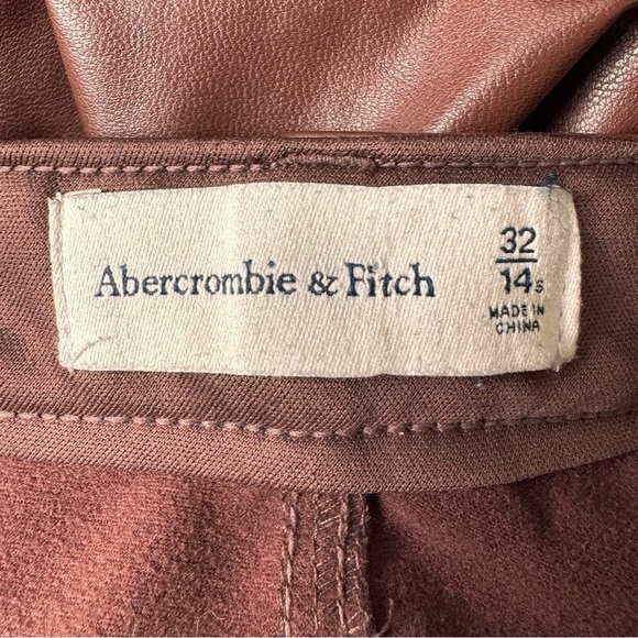 Abercrombie & Fitch Crossover Waist Vegan Leather Dad Pants- Size 32 = Size 14 - Picture 10 of 14
